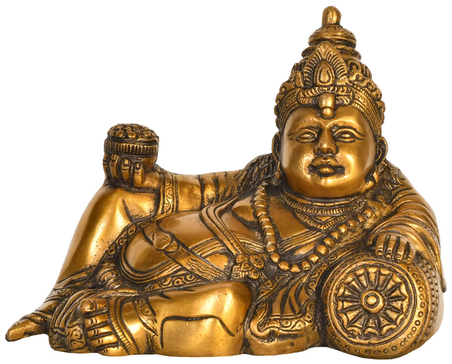 7" Handmade Brass Kubera Statue for Home Pooja
