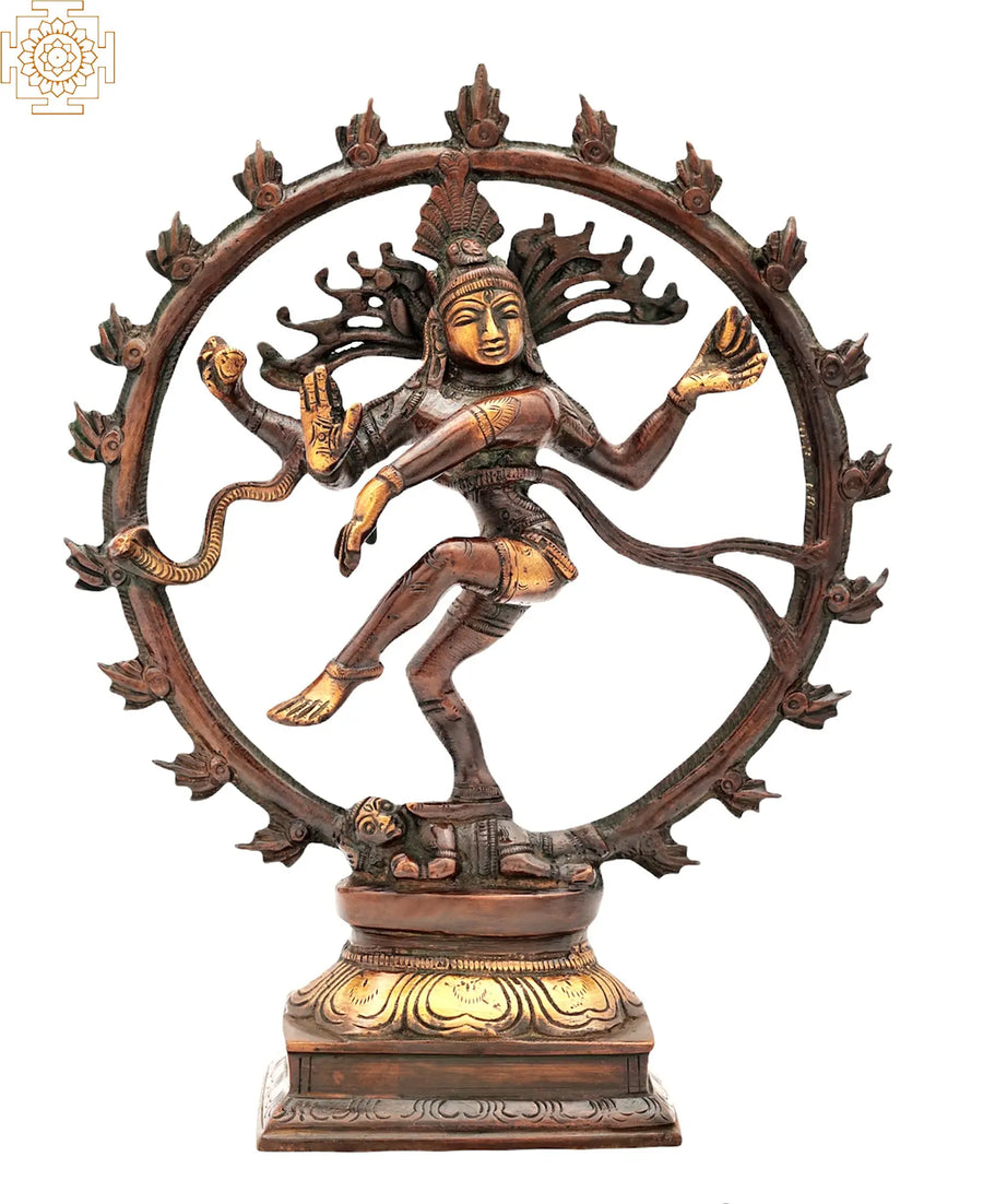 9" Nataraja Handmade Brass Statue for Pooja