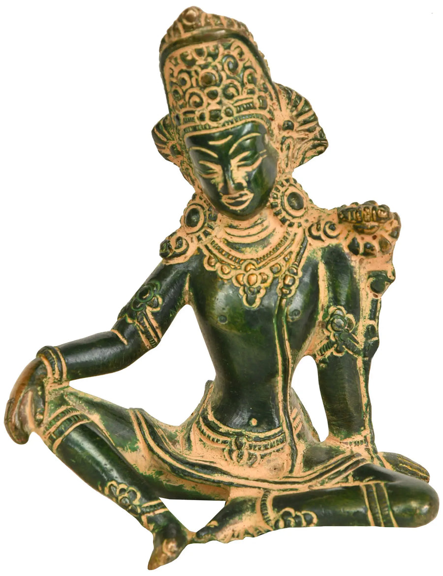 4" Nimnamukhi Lord Indra Brass Statue Handmade