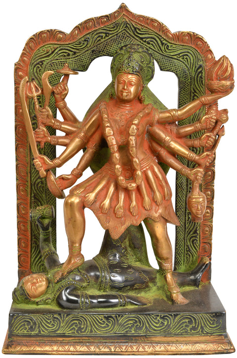 11" Goddess Kali In Brass | Handmade | Made In India