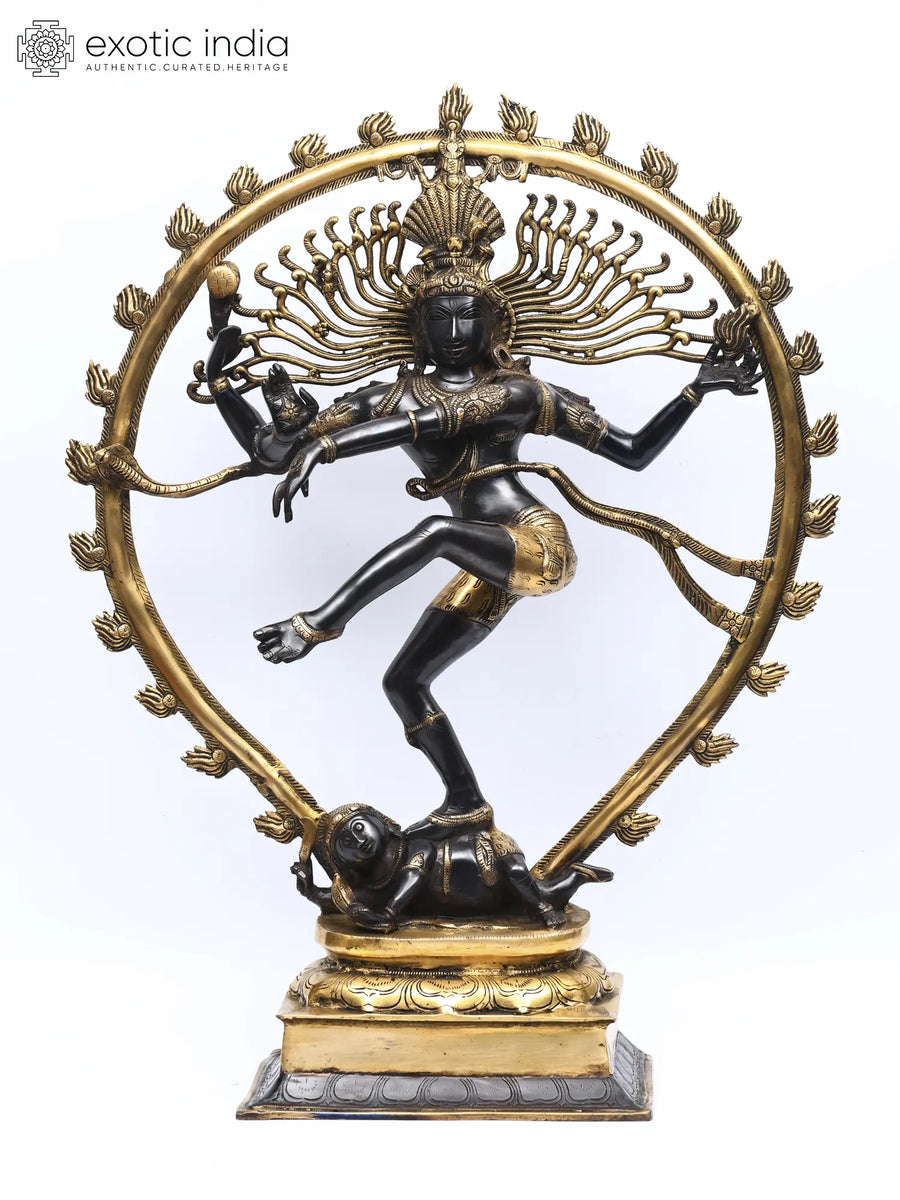 36" Large Lord Shiva Nataraja Brass Statue Handmade Home Decor
