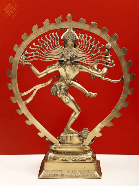 36" Large Lord Shiva as Nataraja Brass Sculpture | Handcrafted In India