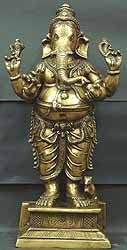 26" Standing Ganesha Brass Statue Handmade