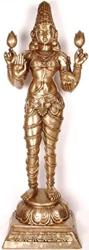 53" Large Goddess Lakshmi Brass Statue Handmade
