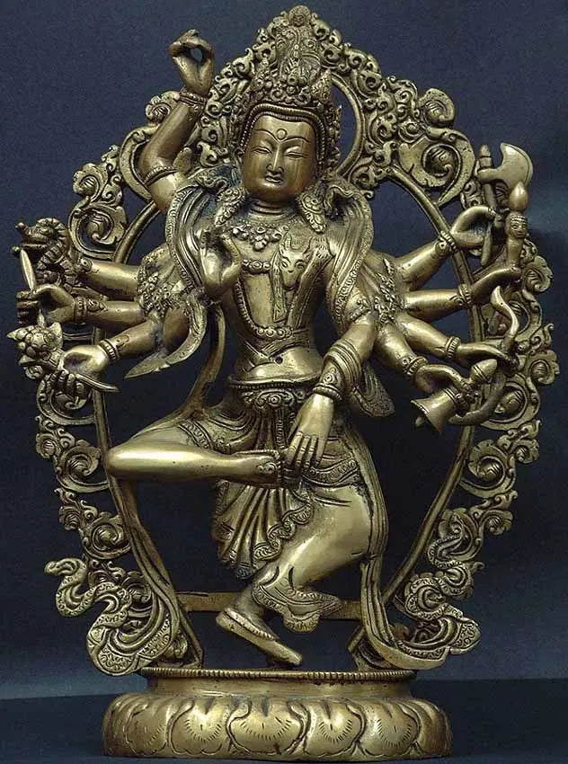 12" Shiva Tandava Dance Brass Statue Handmade