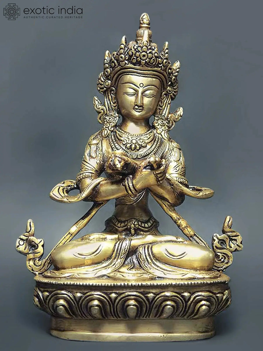 8" Handmade Vajradhara Brass Statue - Tibetan Buddhist Deity