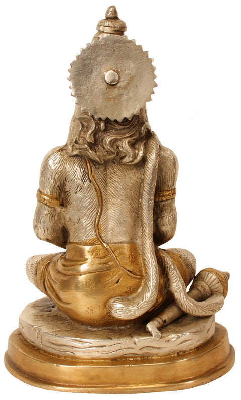 7" Lord Hanuman in Meditation In Brass | Handmade | Made In India
