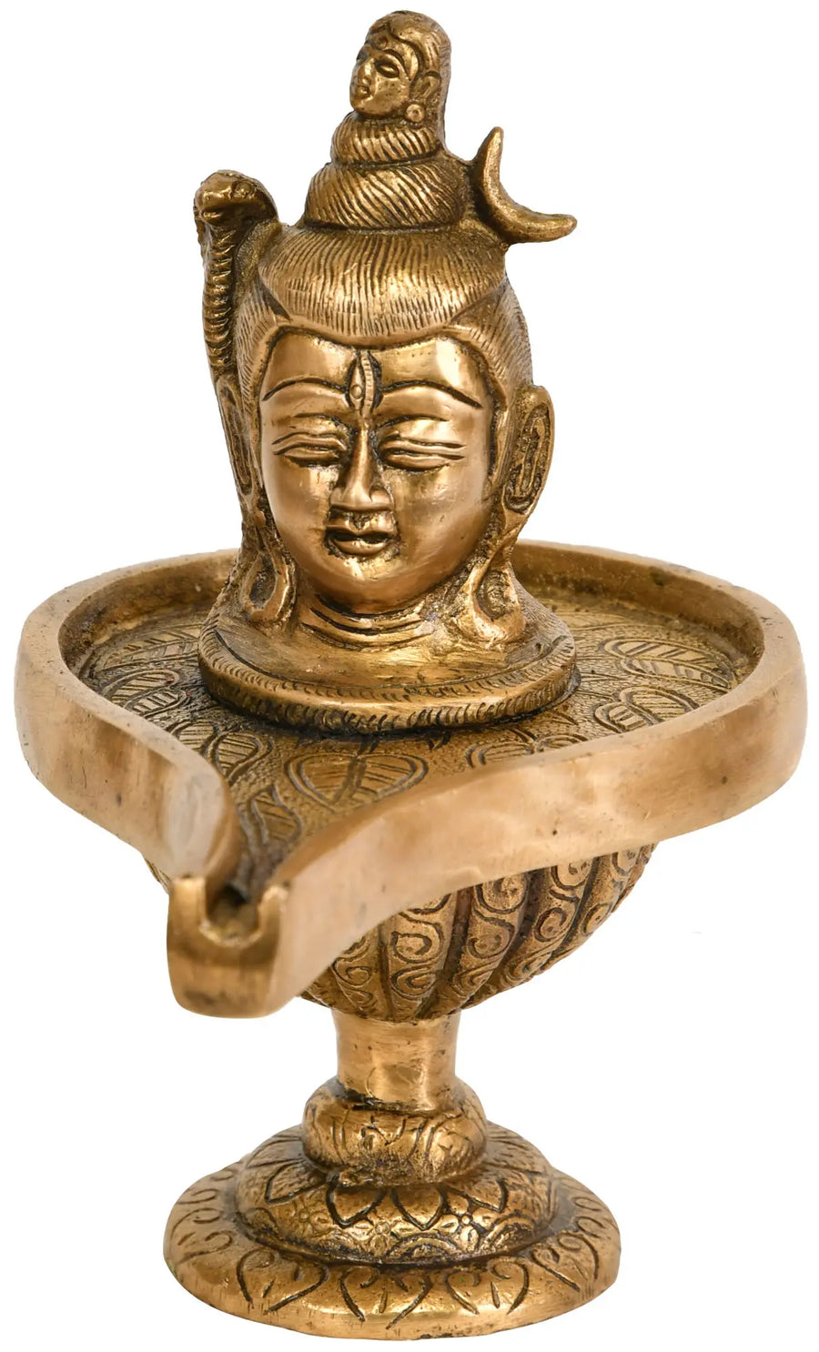 5" Handmade Mukha Linga Brass Idol for Pooja