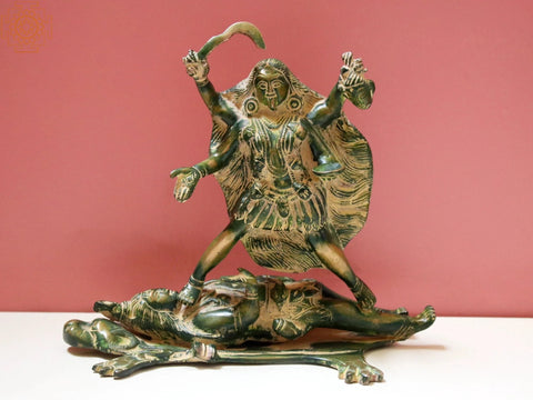 8" The Triumph of Kali | Goddess Kali Brass idol