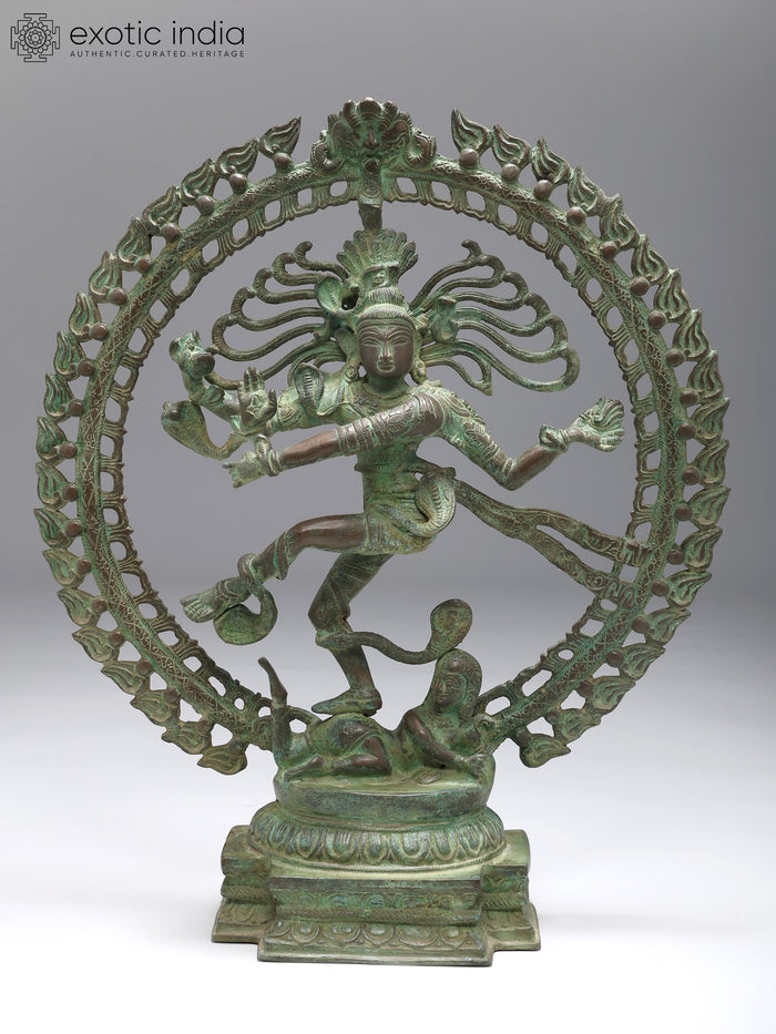 20" Handmade Nataraja Brass Statue Antiquated Home Decor