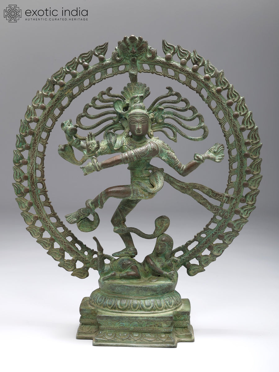 20" Handmade Nataraja Brass Statue Antiquated Home Decor