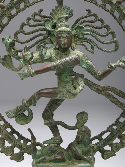 20" Antiquated Nataraja Brass Statue | Handmade | Made In India