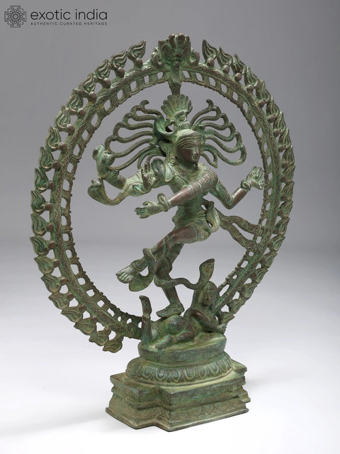 20" Antiquated Nataraja Brass Statue | Handmade | Made In India