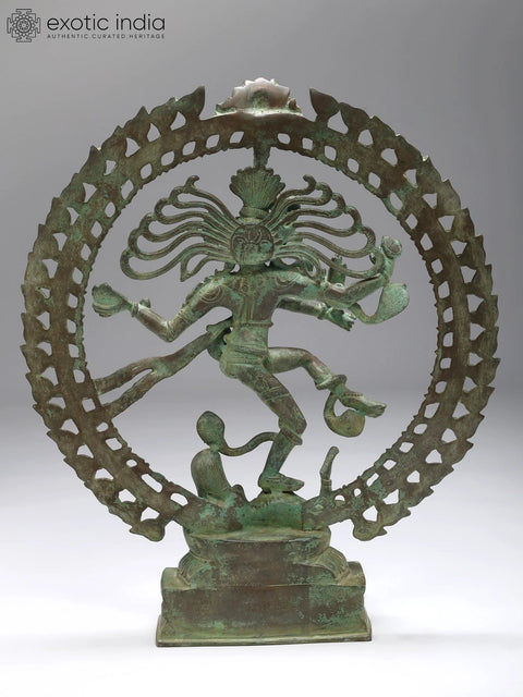 20" Antiquated Nataraja Brass Statue | Handmade | Made In India