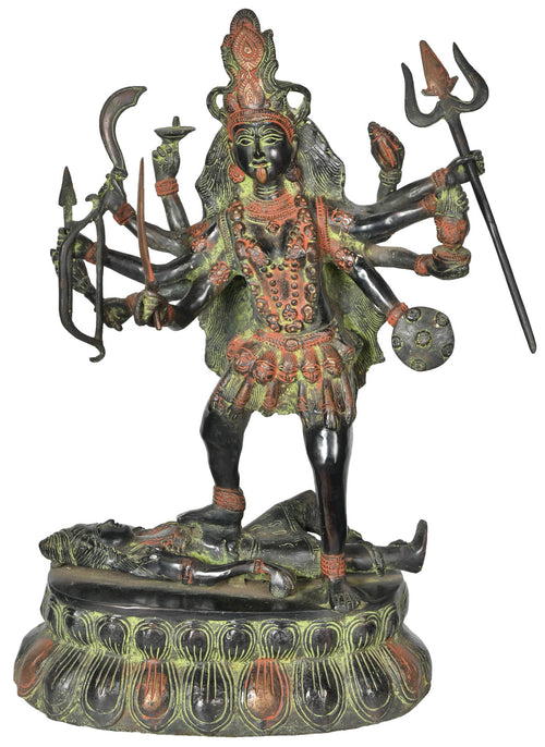 20" Goddess Kali Handmade Brass Sculpture for Home Decor
