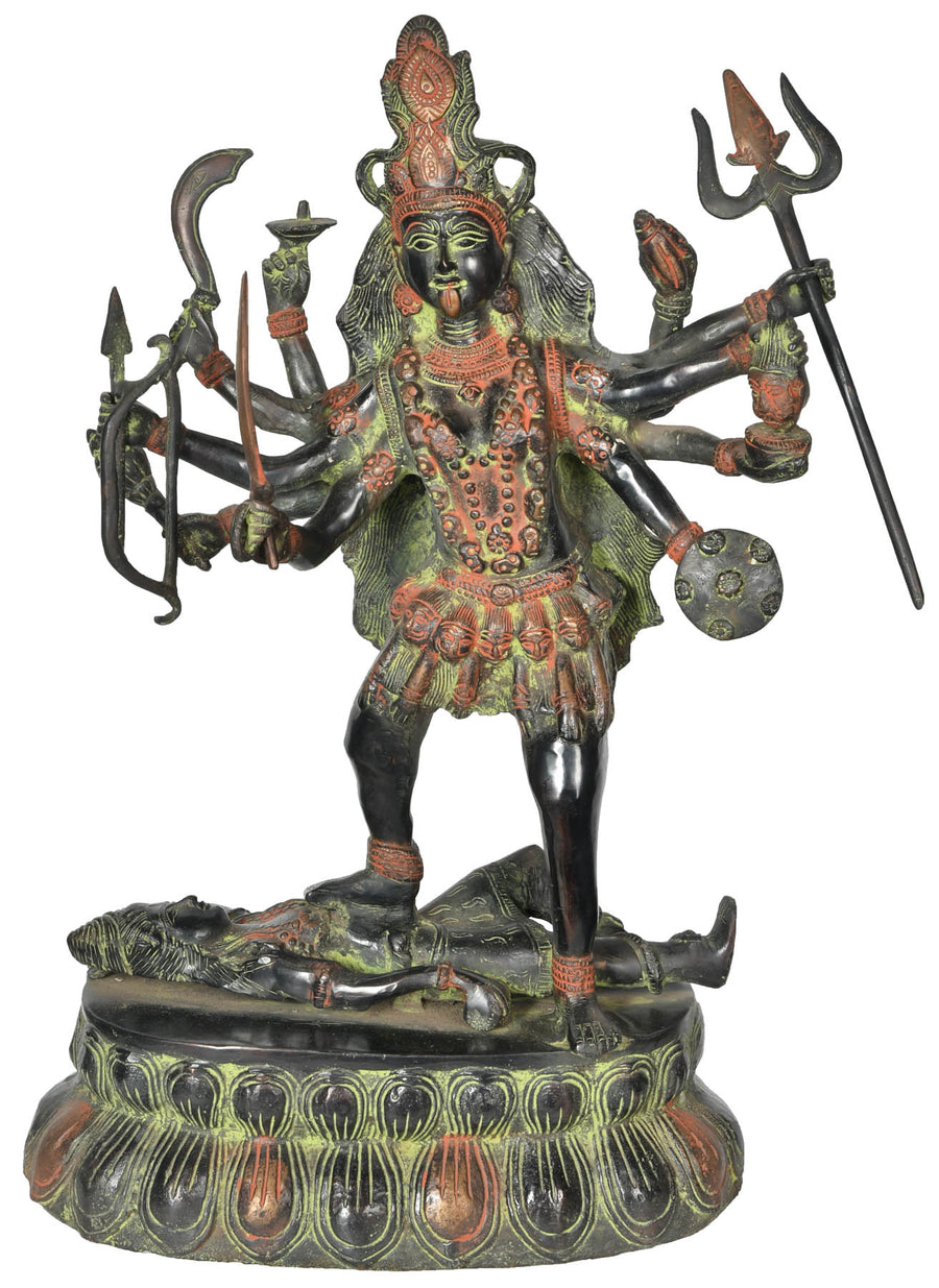 20" Goddess Kali Handmade Brass Sculpture for Home Decor