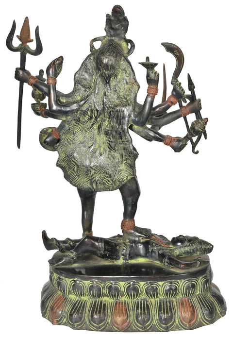 20" Goddess Kali Brass Sculpture | Handmade Brass Idols | Made in India