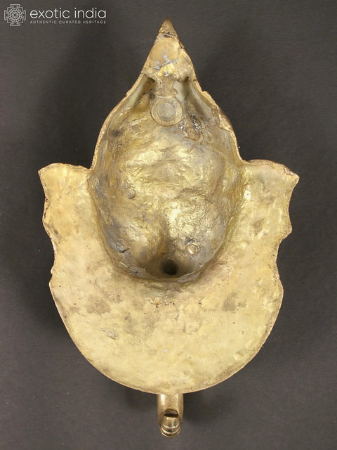 10" Brass Ganesha Face Mask Wall Hanging