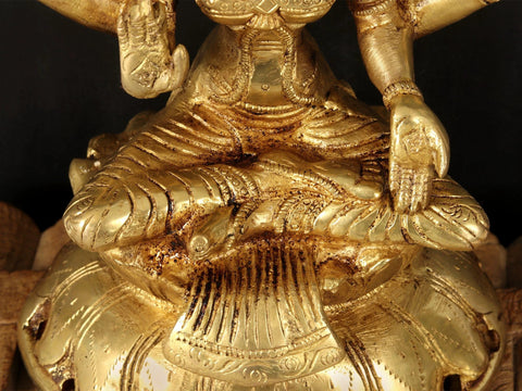 8" Goddess Lakshmi Brass Statue | Handmade | Made In India