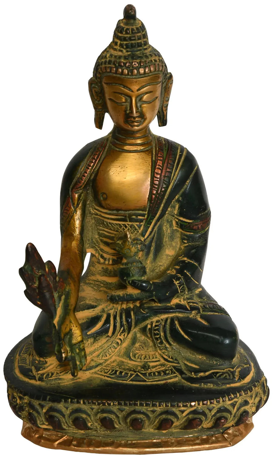 5" Healing Buddha Brass Statue Handmade Tibetan Buddhist