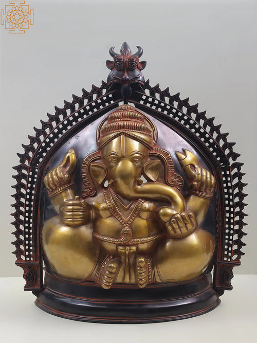 22" Lord Ganesha Handmade Brass Statue for Home Pooja