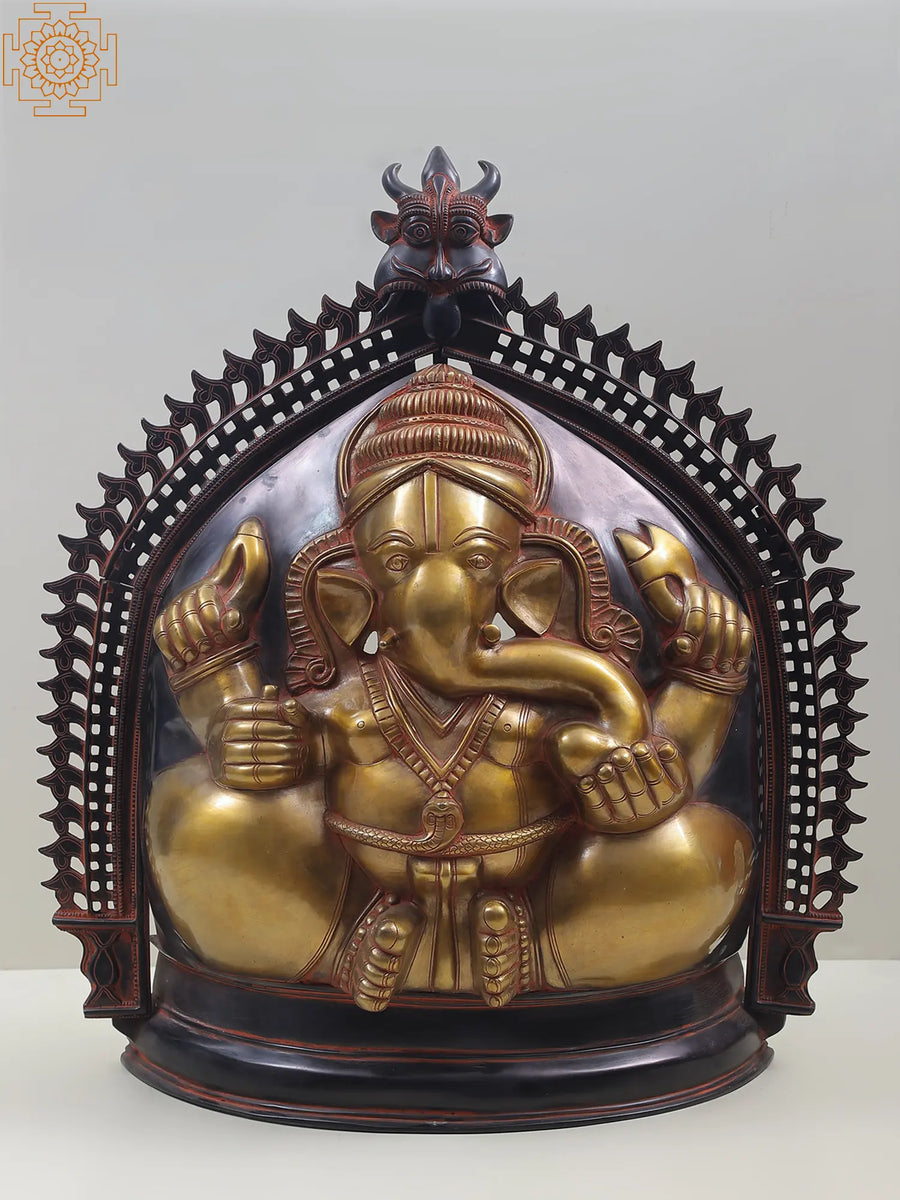 22" Lord Ganesha Handmade Brass Statue for Home Pooja