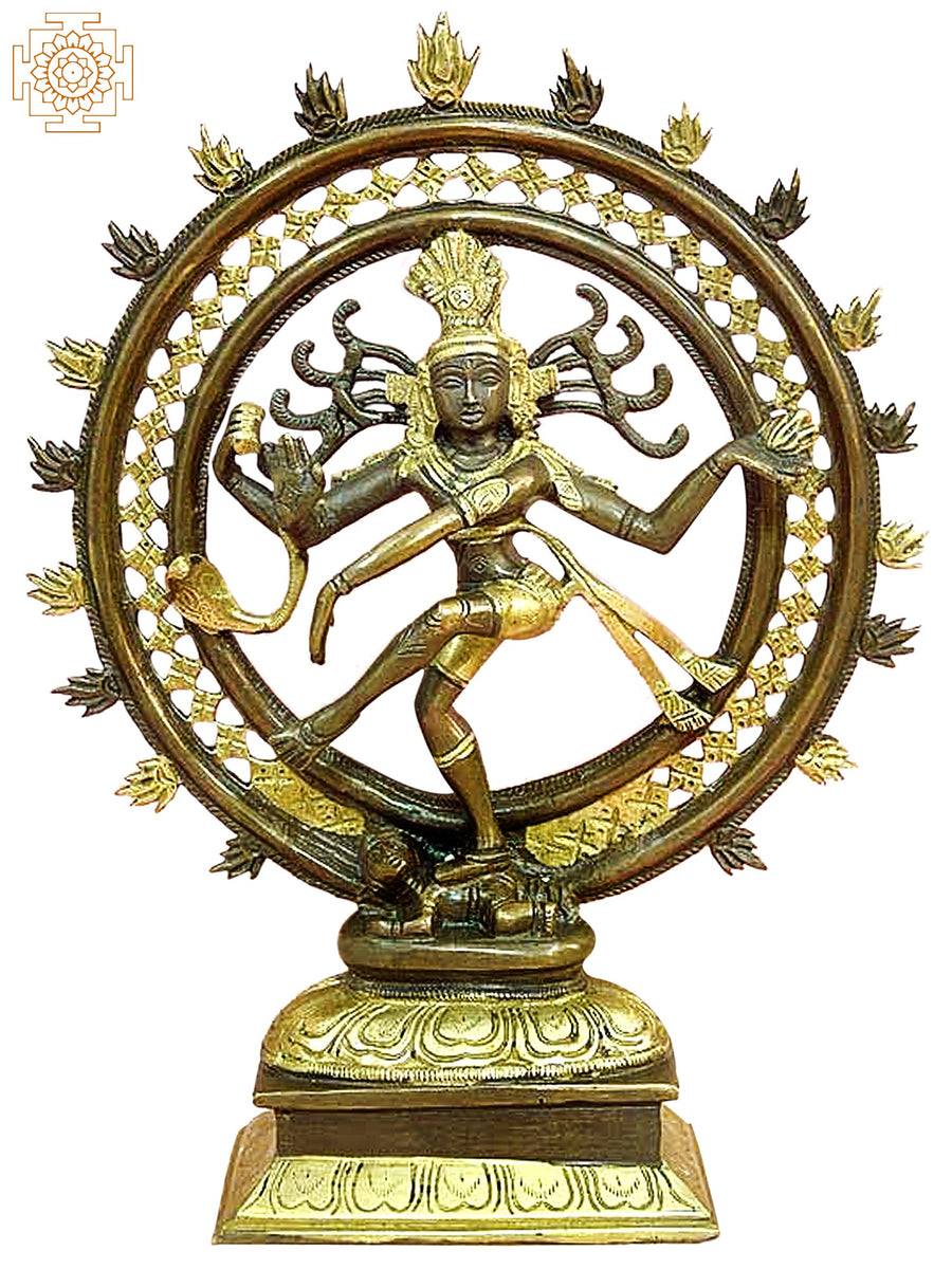 11" Handmade Nataraja Brass Statue for Pooja