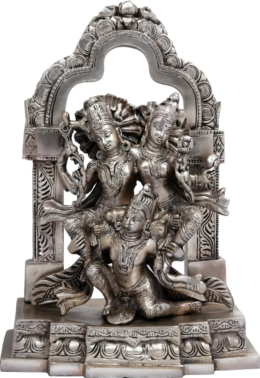 12" Lakshmi-Narayana on Garuda Handcrafted Brass Idol