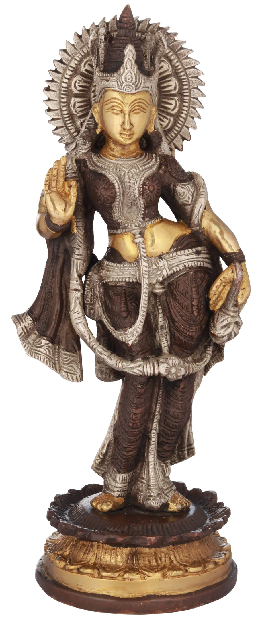 10" Radha Rani Handmade Brass Idol for Home Pooja
