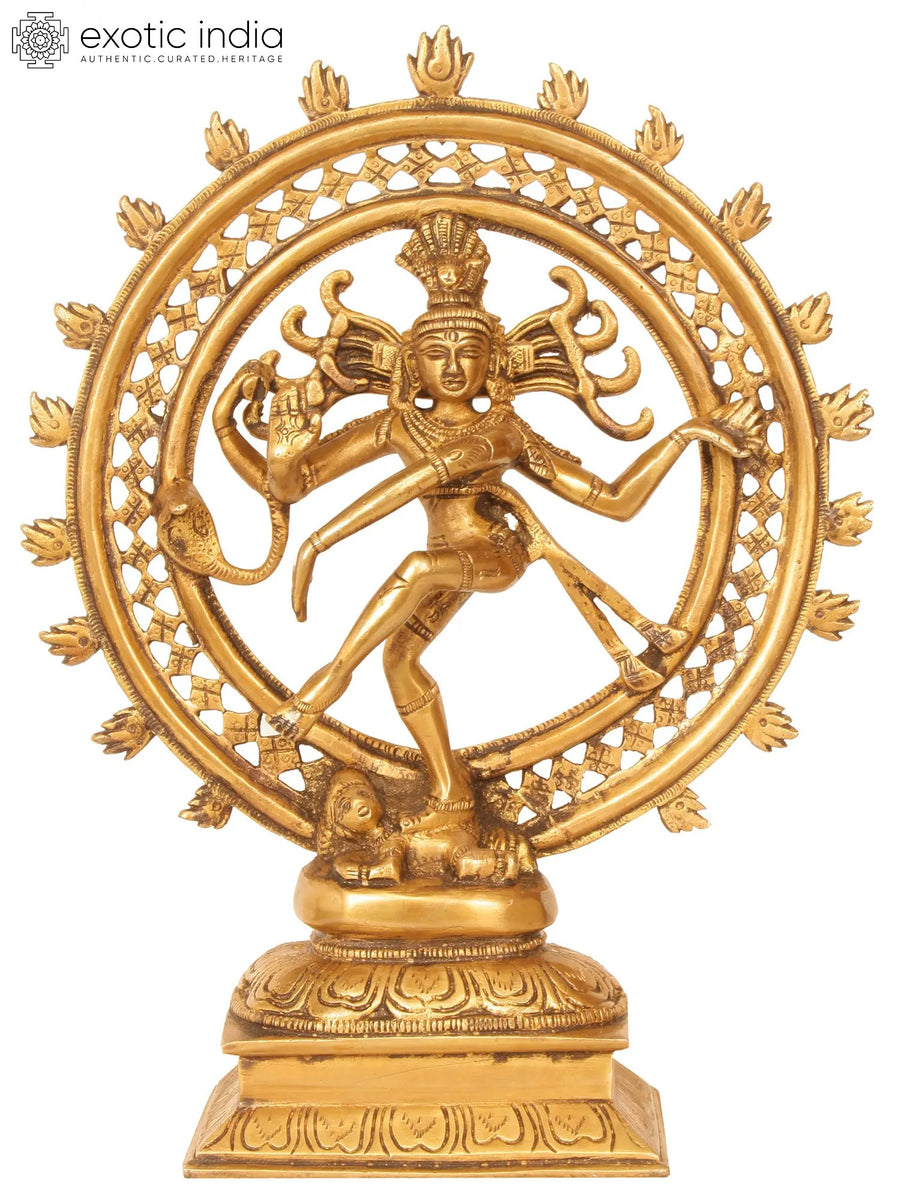 11" Nataraja Cosmic Dancer Handcrafted Brass Statue