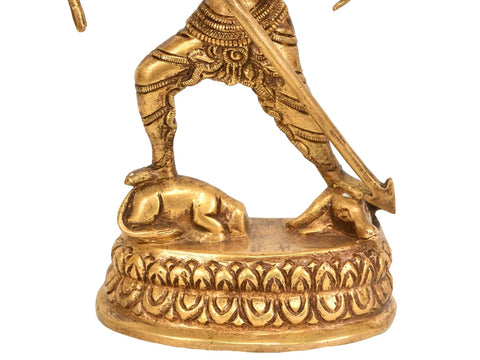 7" Goddess Durga Brass Statue | Handmade Brass Figurine | Made in India