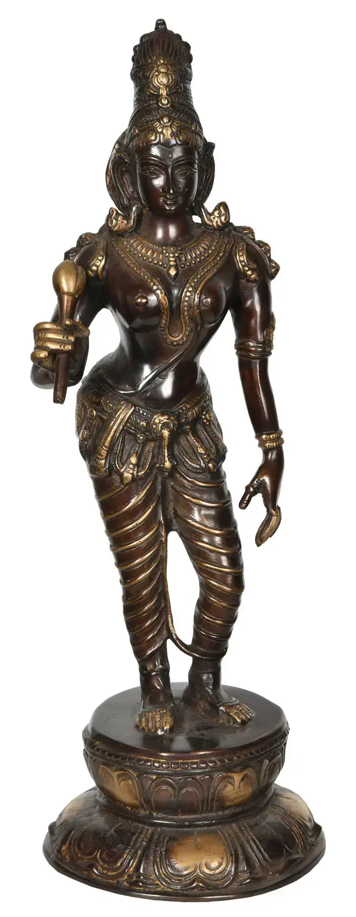 Standing Goddess Lakshmi Brass Statue Handmade