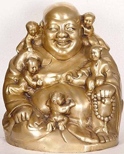 14" Laughing Buddha In Brass | Handmade | Made In India