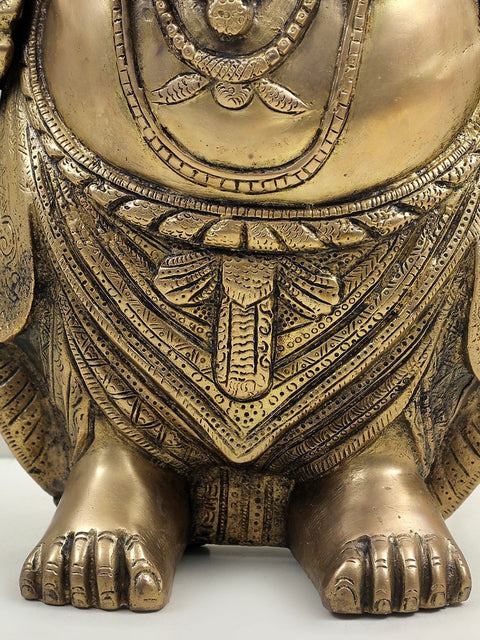 17" Laughing Buddha In Brass