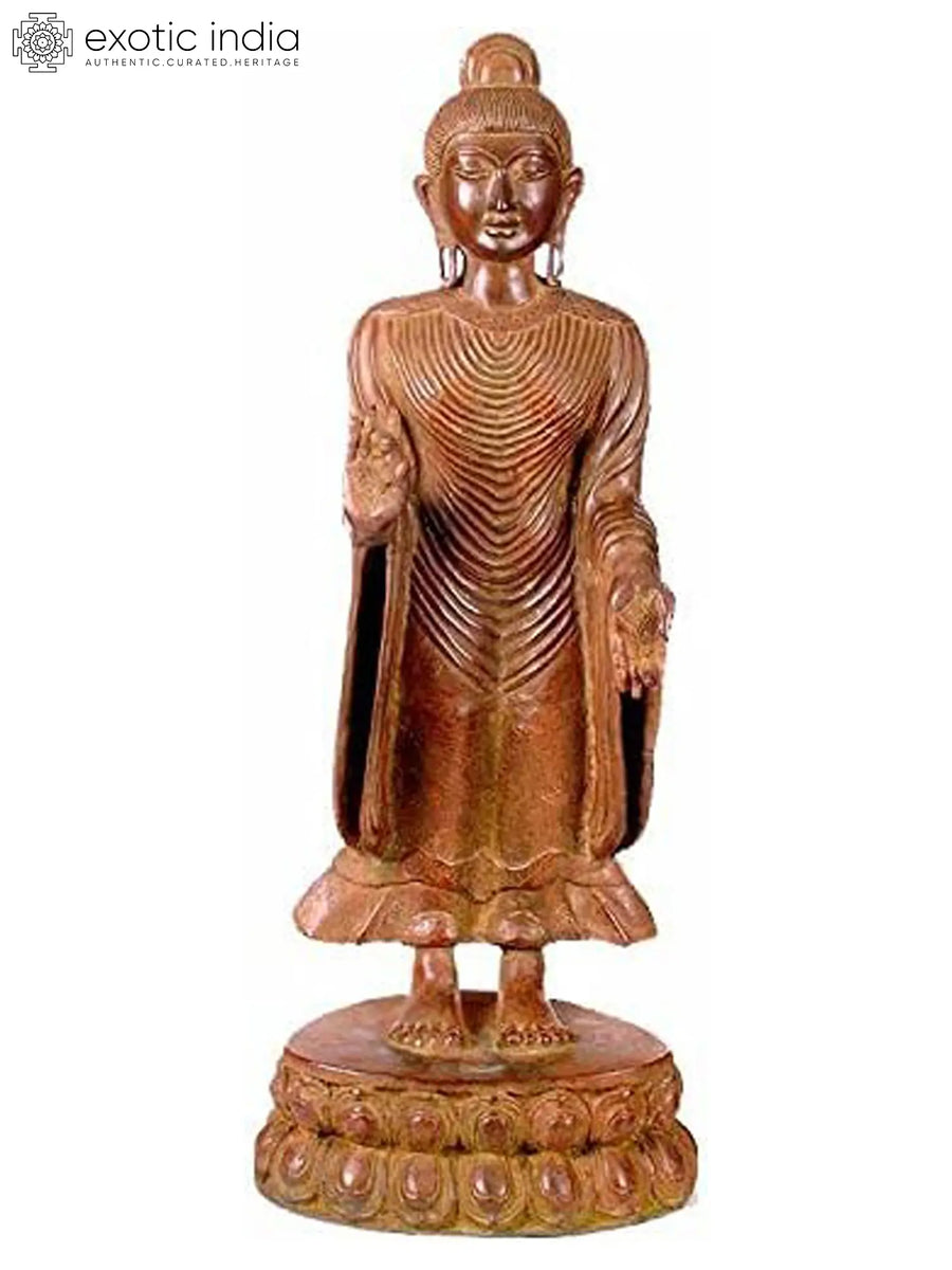 30" Gandhara Buddha Handmade Brass Statue