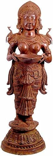 33" Large Lakshmi Brass Idol Handmade for Home Pooja