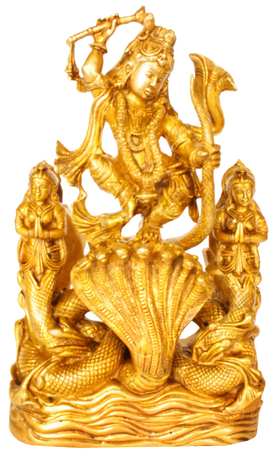 11" Subduing Kaliya Handmade Brass Statue