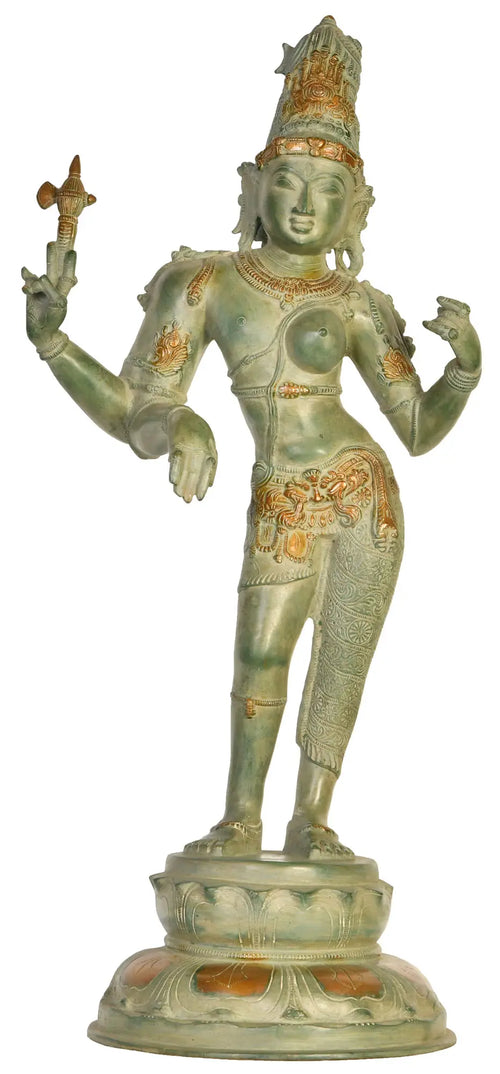 26" Ardhanarishvara Handmade Brass Statue