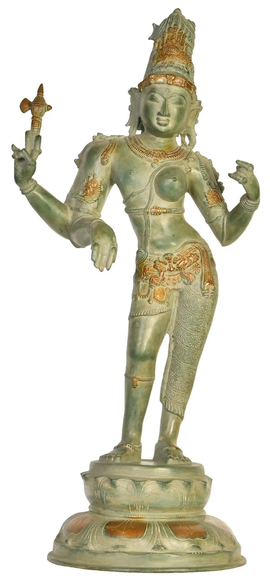 26" Ardhanarishvara Handmade Brass Statue