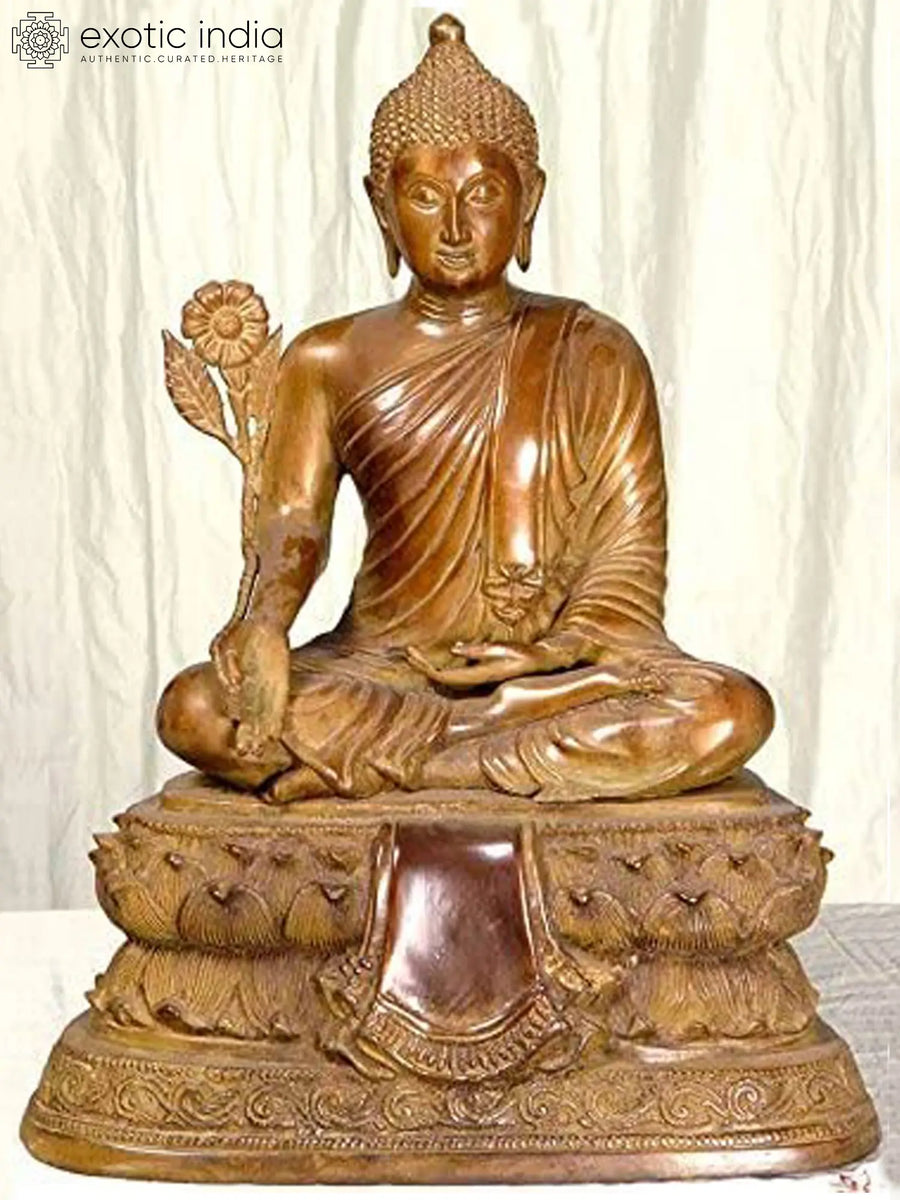 16" Medicine Buddha Brass Statue Handmade Tibetan Buddhist Idol
