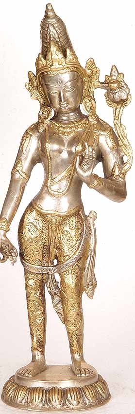 16" Buddhist Goddess Tara Brass Statue  | Handmade
