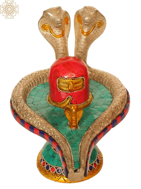 7" Shiva Linga Brass Statue | Handmade Brass Figurine | Made in India