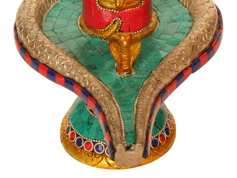 7" Shiva Linga Brass Statue | Handmade Brass Figurine | Made in India