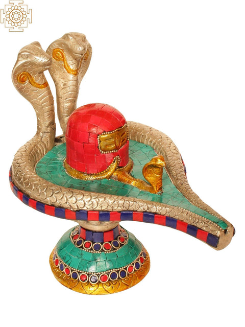 7" Shiva Linga Brass Statue | Handmade Brass Figurine | Made in India