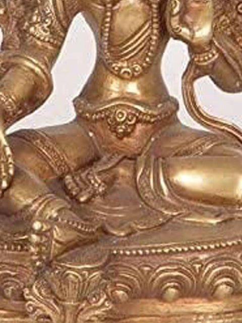 8" A Traditional Form of Green Tara (Tibetan Buddhist Goddess) In Brass | Handmade | Made In India