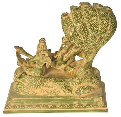 6" Shesha-Shayi Vishnu In Brass | Handmade | Made In India
