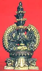 8" Avalokiteshvara Bodhisattva Brass Statue - Handmade Compassion Idol