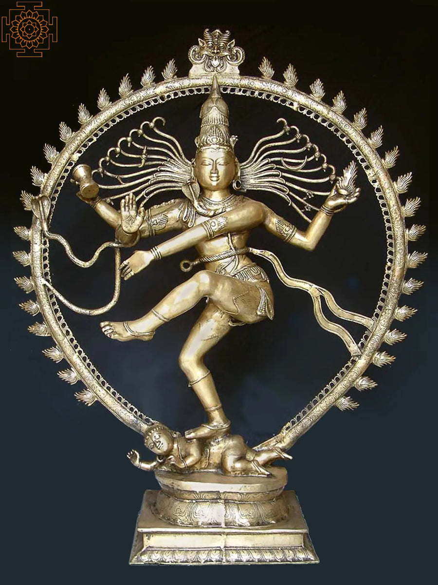 72" Large Nataraja Handmade Brass Statue for Home Decor