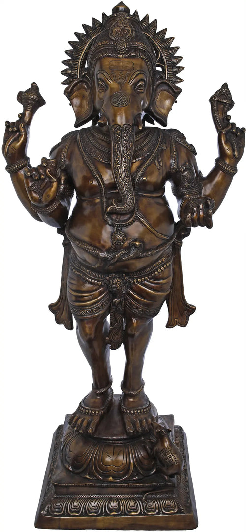 Standing Ganesha Handmade Brass Statue