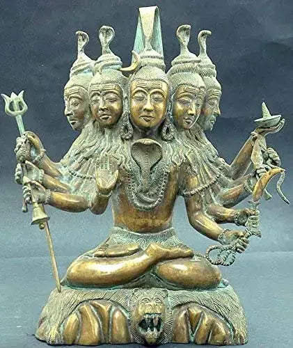 16" Handmade Sadashiva Brass Statue for Home Pooja